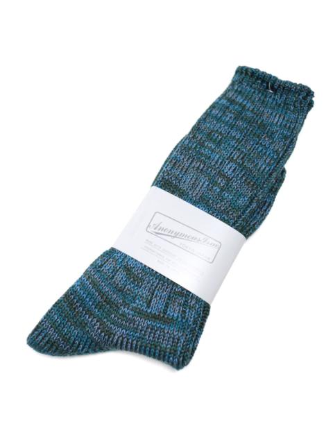 ANONYMOUSISM 5 Color Mix Crew Sock Green