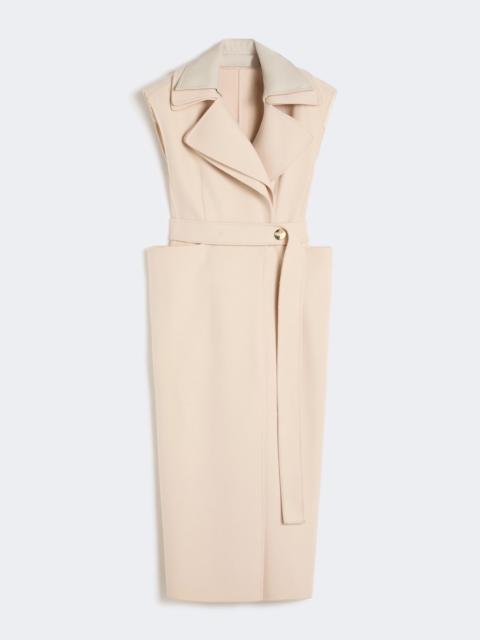 Sportmax BOSSO Sleeveless pure double wool coat - POWDER