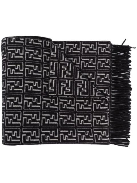 FENDI FF motif fringed scarf
