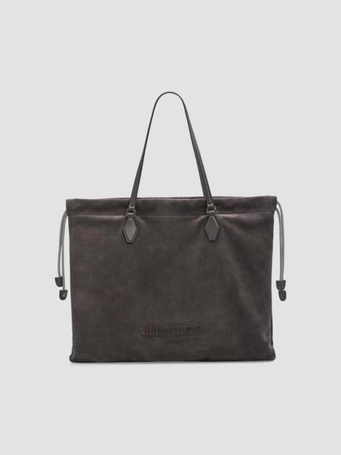 JIMMY CHOO Women's Drawstring Large Suede Tote Bag - Storm Light Gold