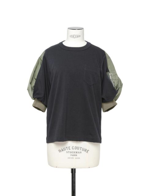 Nylon Twill x Cotton Jersey T-Shirt