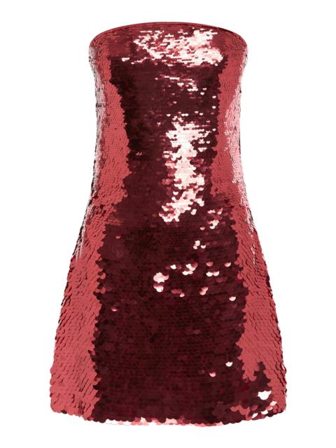 ALEX PERRY Strapless Sequined Mini Dress pink