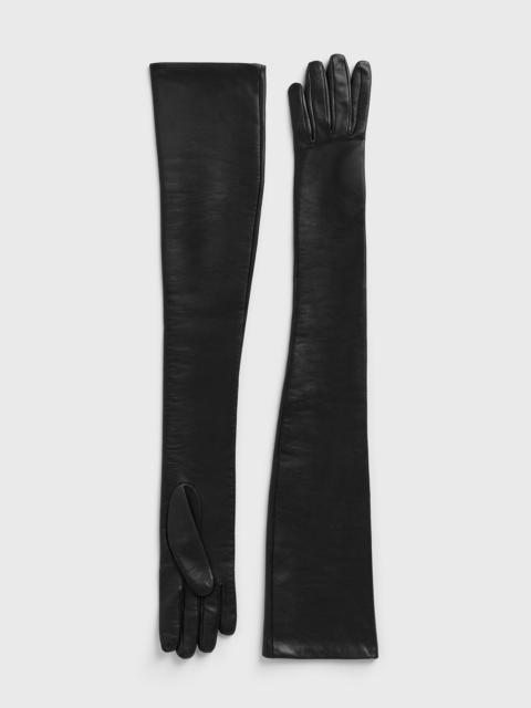 TOTEME Extra-long leather gloves black