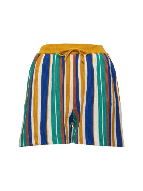 La DoubleJ multicolour-stripe knitted shorts