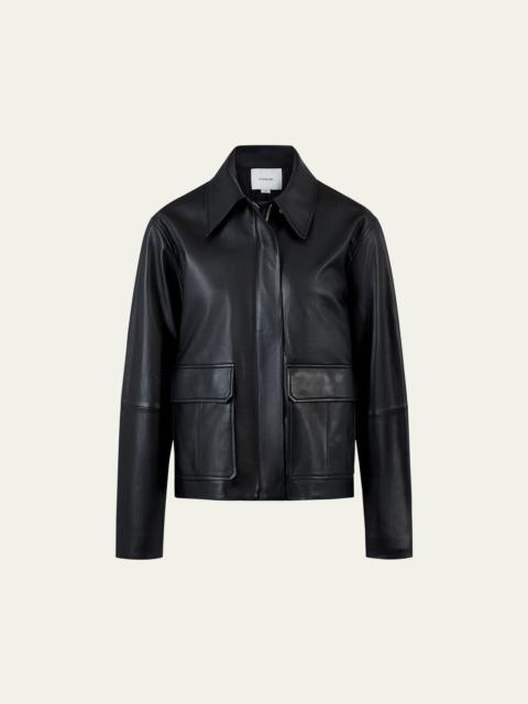 Leather Zip-Front Jacket