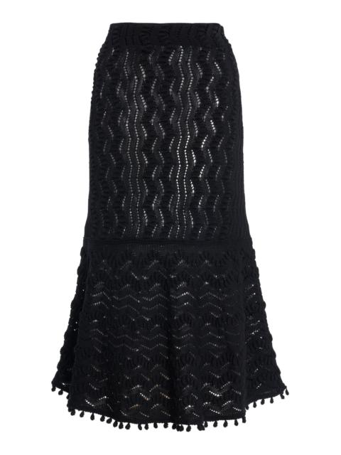 Jil Sander Cotton Crochet Skirt black