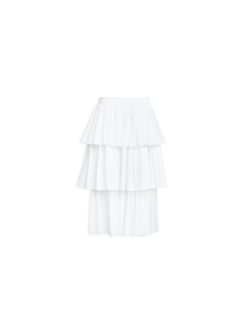 Alaïa OPENWORK COTTON RUFFLE SKIRT