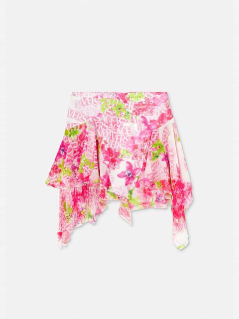 Logo Orchid Silk Mini Skirt