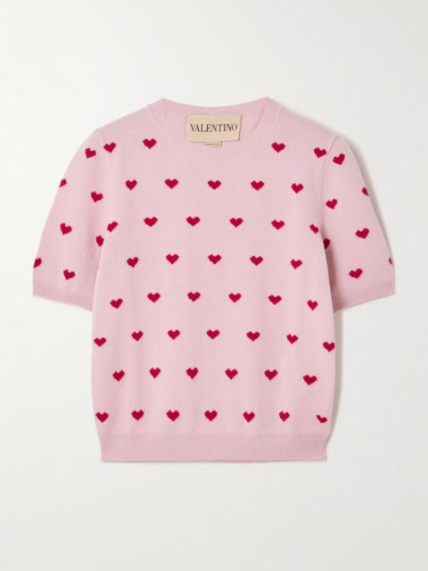 Valentino Cropped Intarsia Wool Sweater
