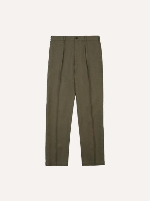 Drake's Olive Antique Linen Games Trousers