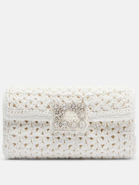 Roger Vivier Jeu De Fille embellished crochet clutch