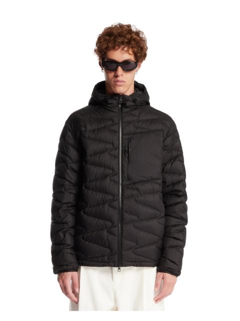 Moncler Black Tidone Short Wave-Quilted Down Jacket