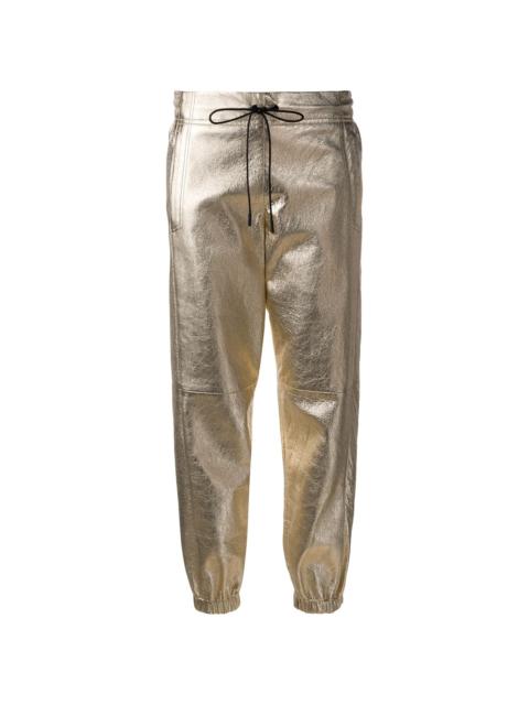 metallic track pants