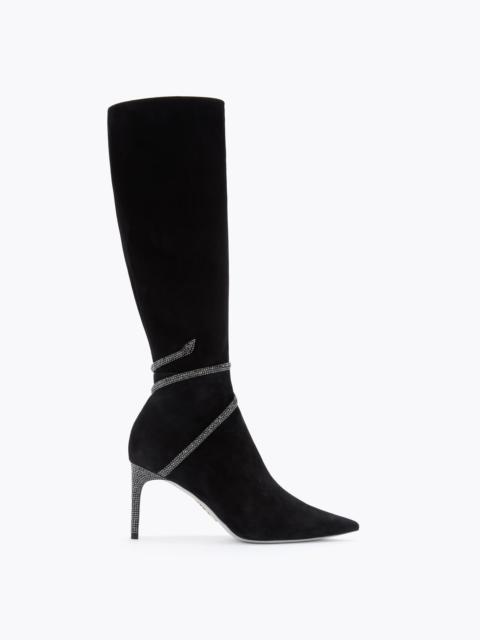 RENE CAOVILLA CLEO BLACK SUEDE BOOT 80