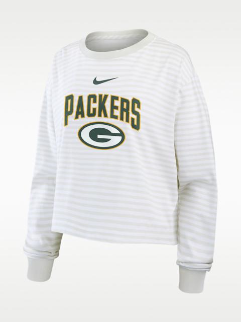 Nike Green Bay Packers Primetime Women's Nike Cropped Long-Sleeve T-Shirt
