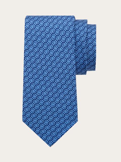 Woven print silk tie
