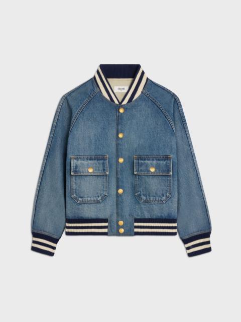 CELINE celine teddy jacket in clean ocean breathe wash denim