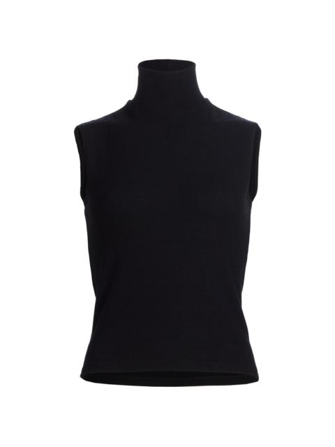 LESET Women's Lauren Sleeveless Turtleneck Top - Black