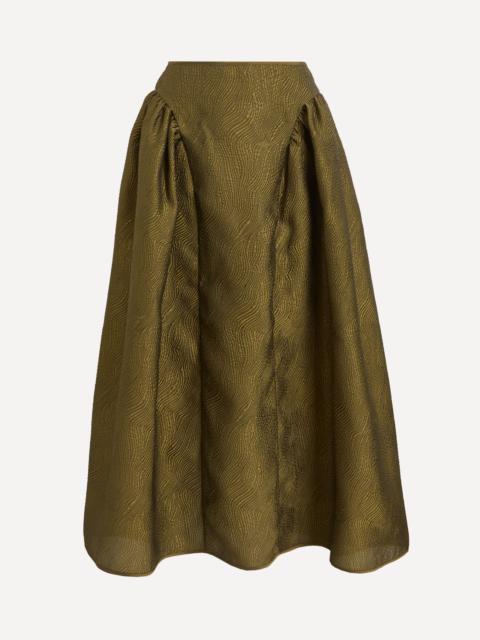 CECILIE BAHNSEN Fabiola Olive Kaze Matelassé Skirt
