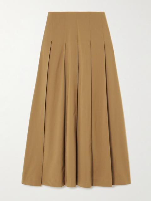 RÓHE Pleated Wool-blend Twill Midi Skirt
