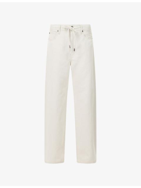 FRAME Off-Duty Drawstring Cotton and Linen-Blend Trousers