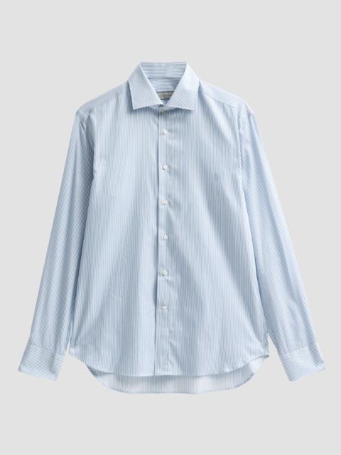 Canali Men's Teal Striped Dress Shirt - Teal