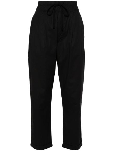 thom/krom drop-crotch straight-leg cropped trousers
