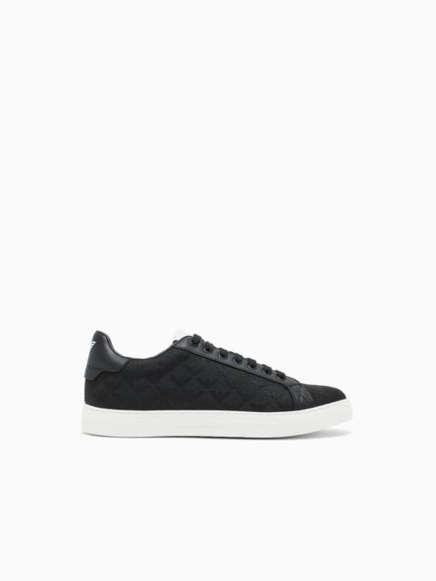 EMPORIO ARMANI NYLON SNEAKERS WITH JACQUARD ALL-OVER EAGLE