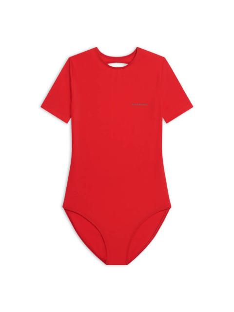 BALENCIAGA Women's Open Back Swimsuit in Red