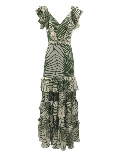 ANDRES OTALORA Mesay leaf-print ruffled maxi dress