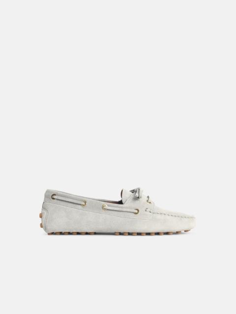 Tod's 'GOMMINO' GREY SUEDE BOAT LOAFERS