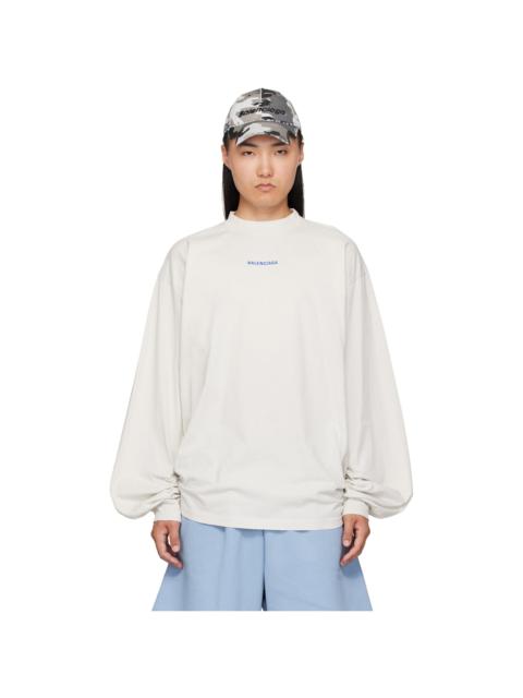 BALENCIAGA White Distressed Long-Sleeve T-Shirt