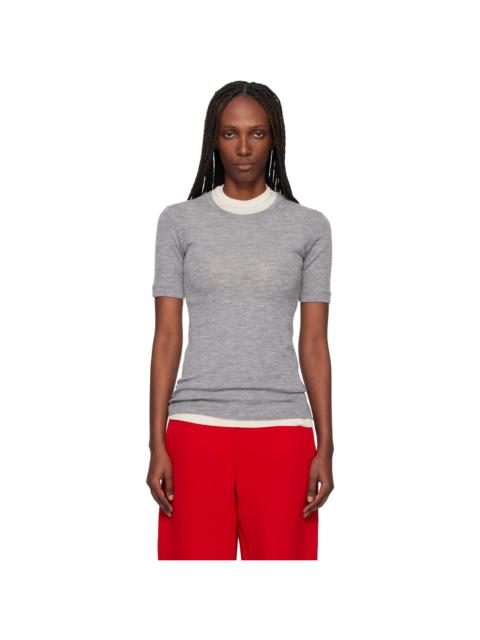 Jil Sander Gray Lightweight Slub Wool Top Set