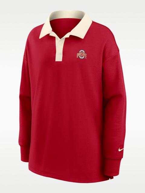 Nike Ohio State Academic Women's Nike Dri-FIT Oversized Long-Sleeve Polo