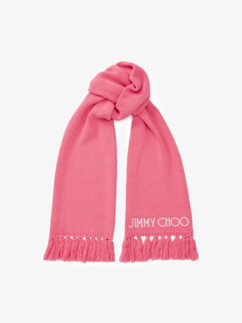 JIMMY CHOO Jutta
Candy Pink Wool Scarf with Embroidered Jimmy Choo Logo