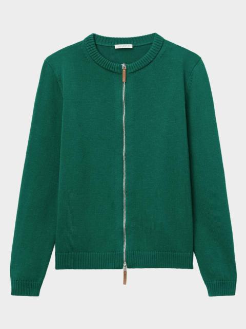 Lafayette 148 New York Crewneck Cotton-Silk Cardigan