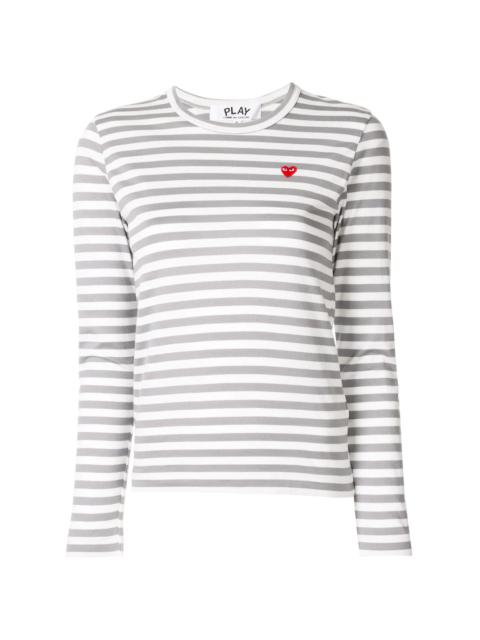 striped-print branded top