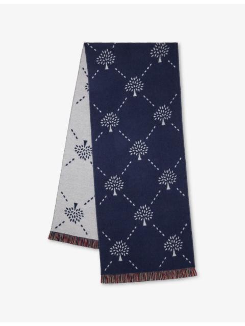 Mulberry Mulberry Diamond Tree Jacquard Wool Scarf