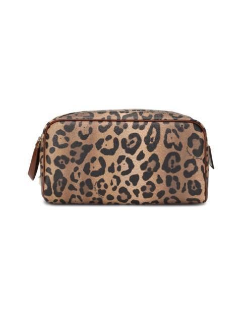 Airpods case in leopard-print Crespo with branded plate