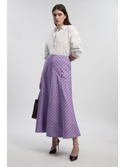 KAREN MILLEN Cotton Stripe Full Midi Skirt