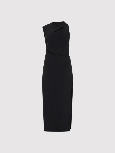 Asymm Tuck Dress - Black