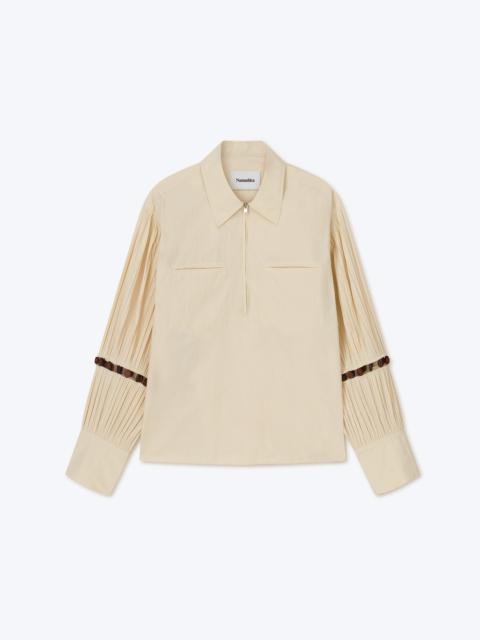 Nanushka BRIGA - Pleat sleeve top - Creme