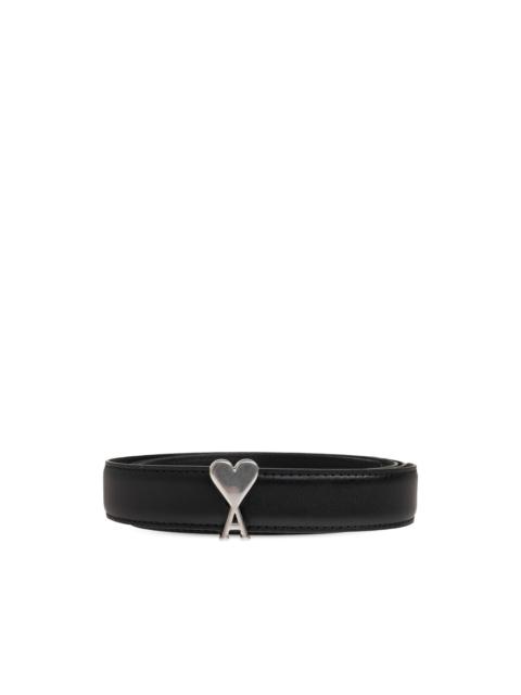 AMI Paris leather logo-buckle belt