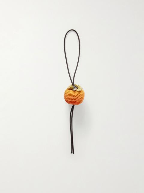 JW Anderson Persimmon crocheted cotton and leather bag charm Orange