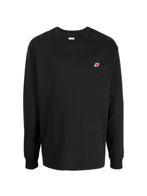 New Balance cotton logo-patch sweatshirt