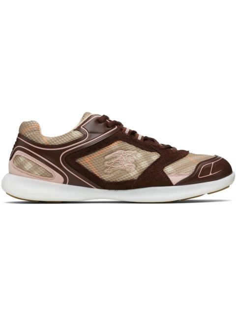 Burberry Burberry Matrix Sports Sneakers Check Beige Burgundy