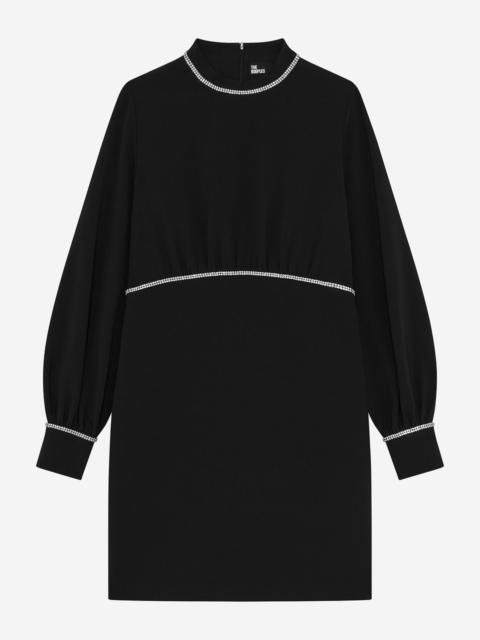 The Kooples SHORT DRESS WITH BLACK RHINESTONE DETAILS