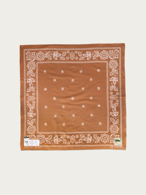 Kapital Fastcolor Selvedge Bandanna (ESCARGOT FLOWER) 30x30 - Brown