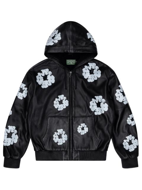 DENIM TEARS Leather Cotton Wreath Zip Hoodie "Black" DT1002
