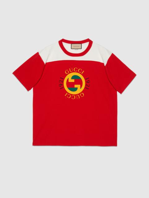 GUCCI Tシャツ GUCCI Gucci Cotton Jersey T-Shirt With Gucci Print 'Red